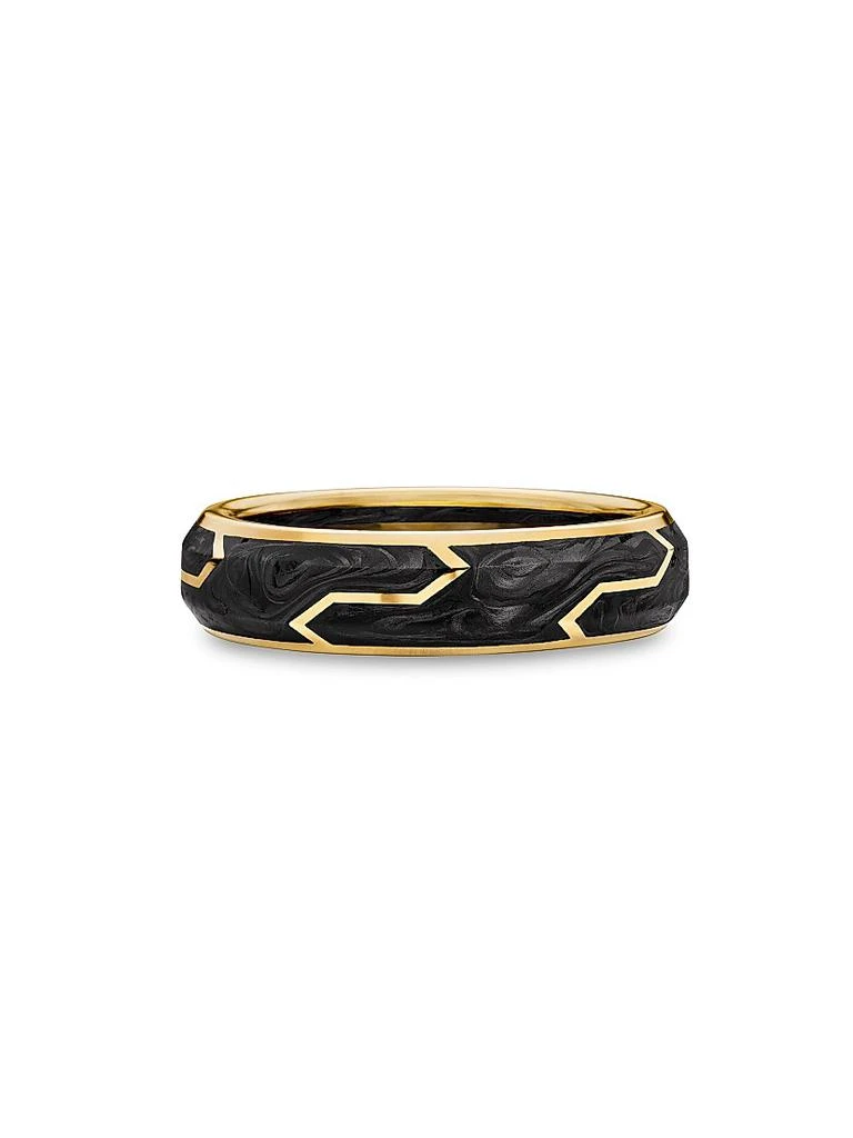 David Yurman Forged Carbon Band Ring with 18K Yellow Gold 1