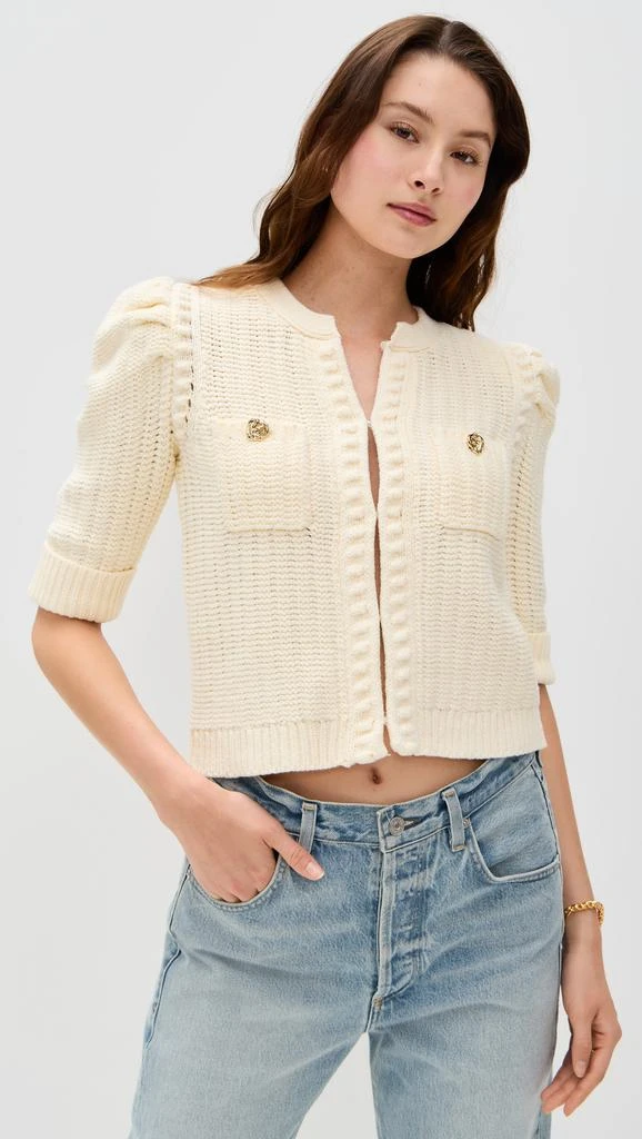 LAGENCE Delilah Crop Textured Cardigan
