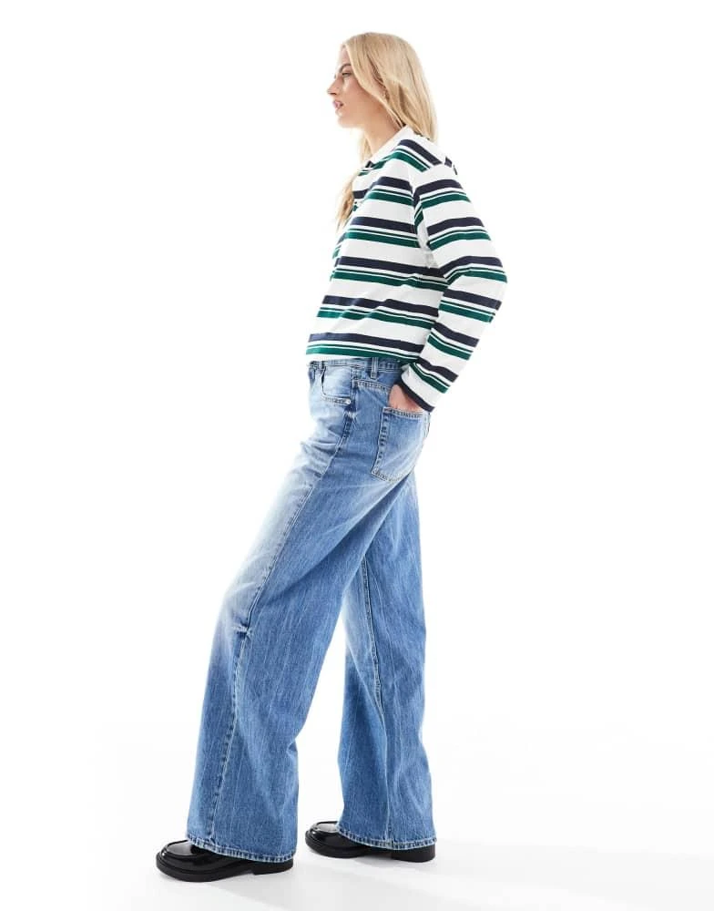 Stradivarius Stradivarius Tall D88 baggy jean in dark blue wash 3