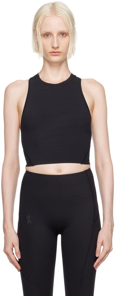On Black Movement Crop Sport Top