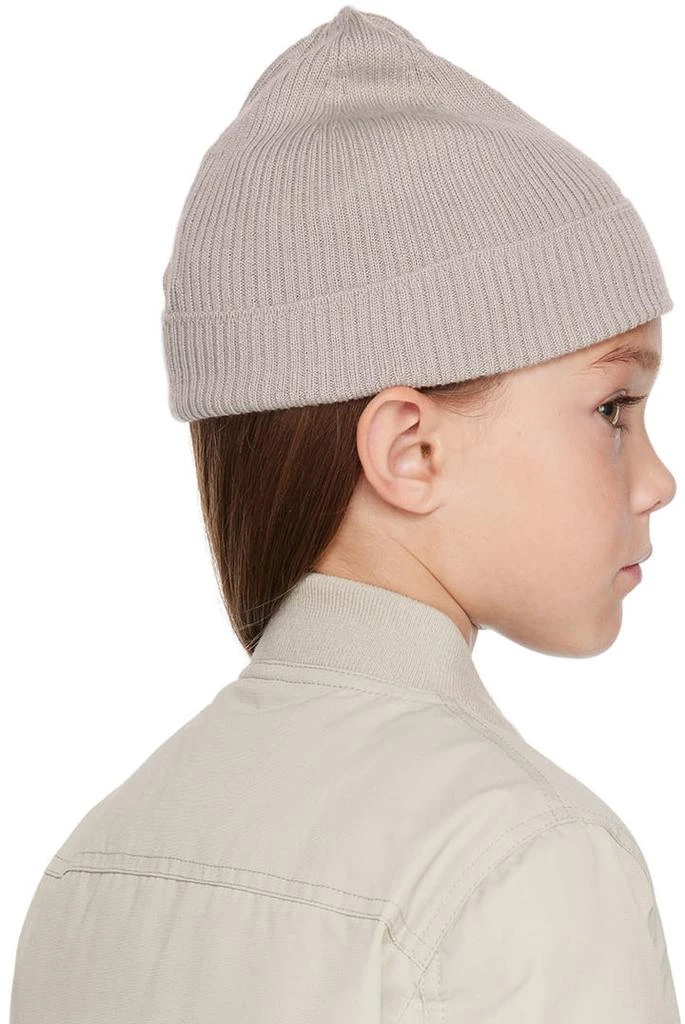 Rick Owens Kids Off-White Rib Knit Beanie 3
