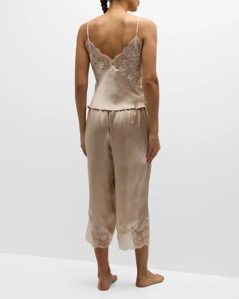 Josie Lolita Cropped Lace-Trim Charmeuse Pajama Set 4