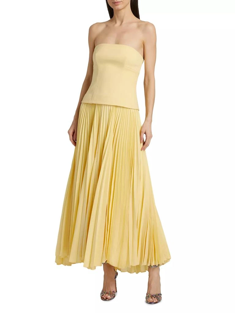 Acler Brayswick Pleated Strapless Maxi-Dress 3