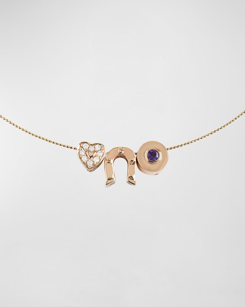 Stevie Wren 14k Rose Gold Peace, Love, & Luck Charm Necklace