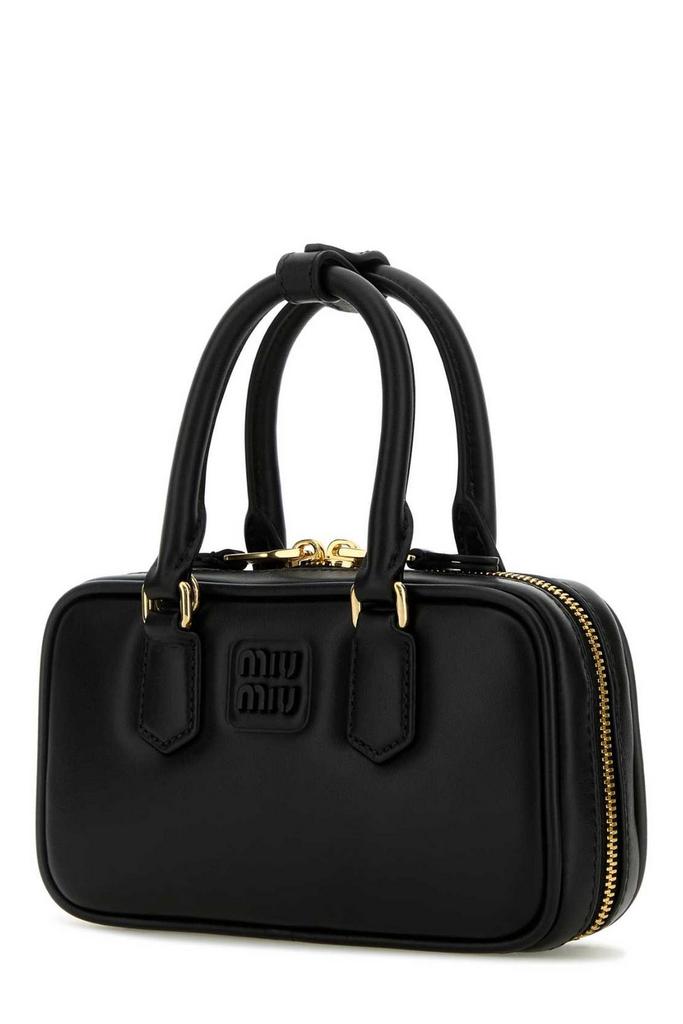Shop Miu Miu Logo-Embossed Zipped Handbag on Sale at