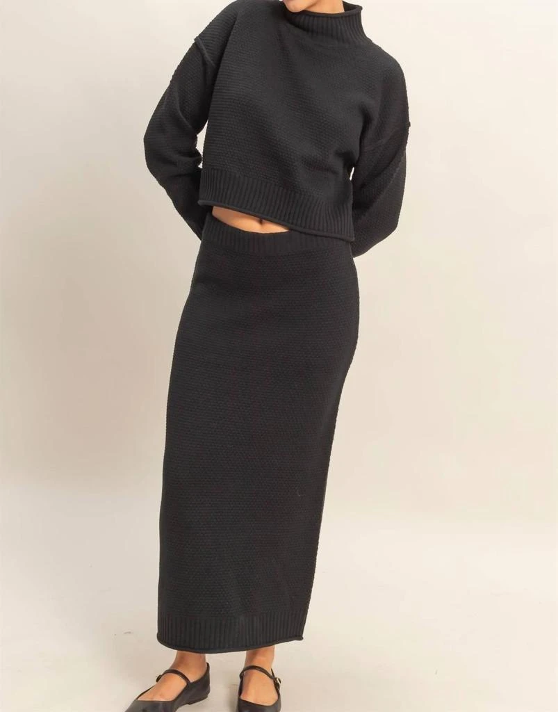 HYFVE Hyfve - Textured High Neck Sweater 
Skirt Set