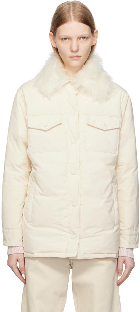 Yves Salomon SSENSE Exclusive Off-White Down Jacket