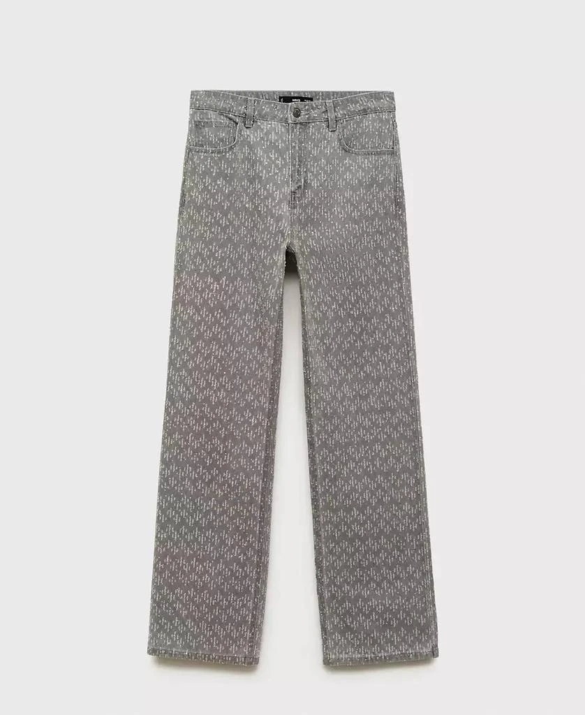 Mango Women's Rhinestone Detail Straight-Fit Jeans 1