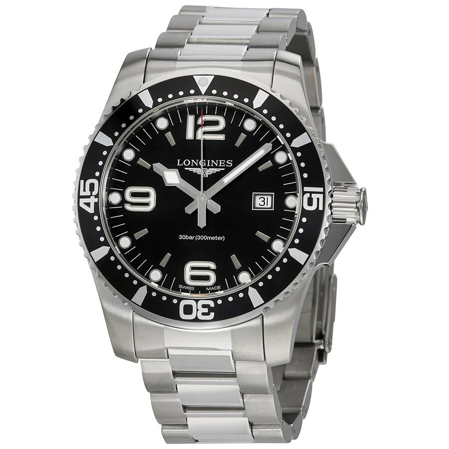 Longines HydroConquest Black Dial Men's 44mm Watch L38404566 1