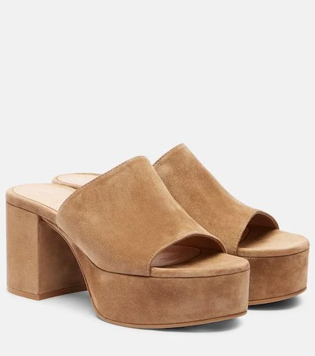 Gianvito Rossi Suede platform mules 1