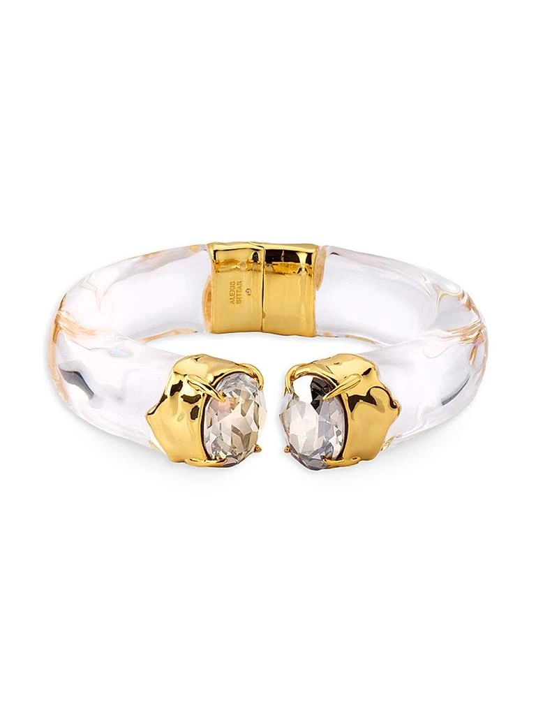 Alexis Bittar Bonbon 14K-Gold-Plated, Lucite® 
Crystal Hinged Bracelet