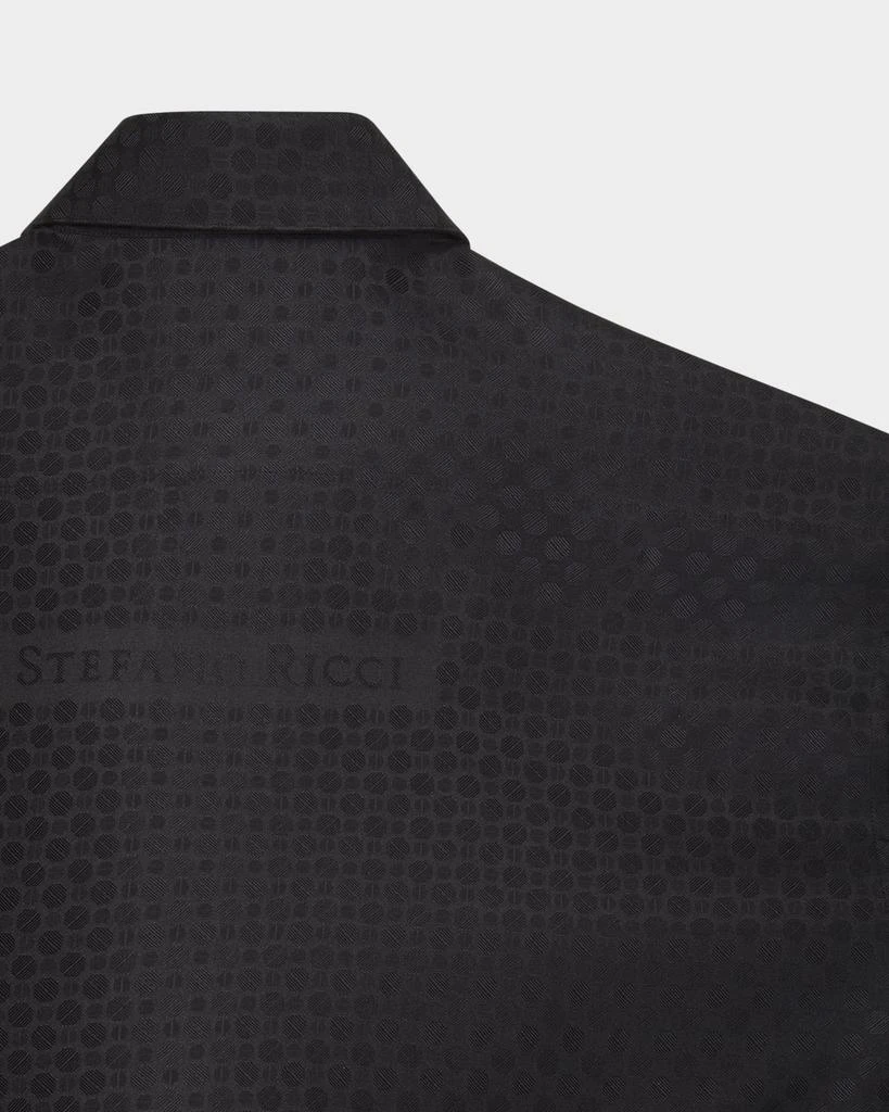 Stefano Ricci Men's Silk Geometric Jacquard Dress Shirt 3