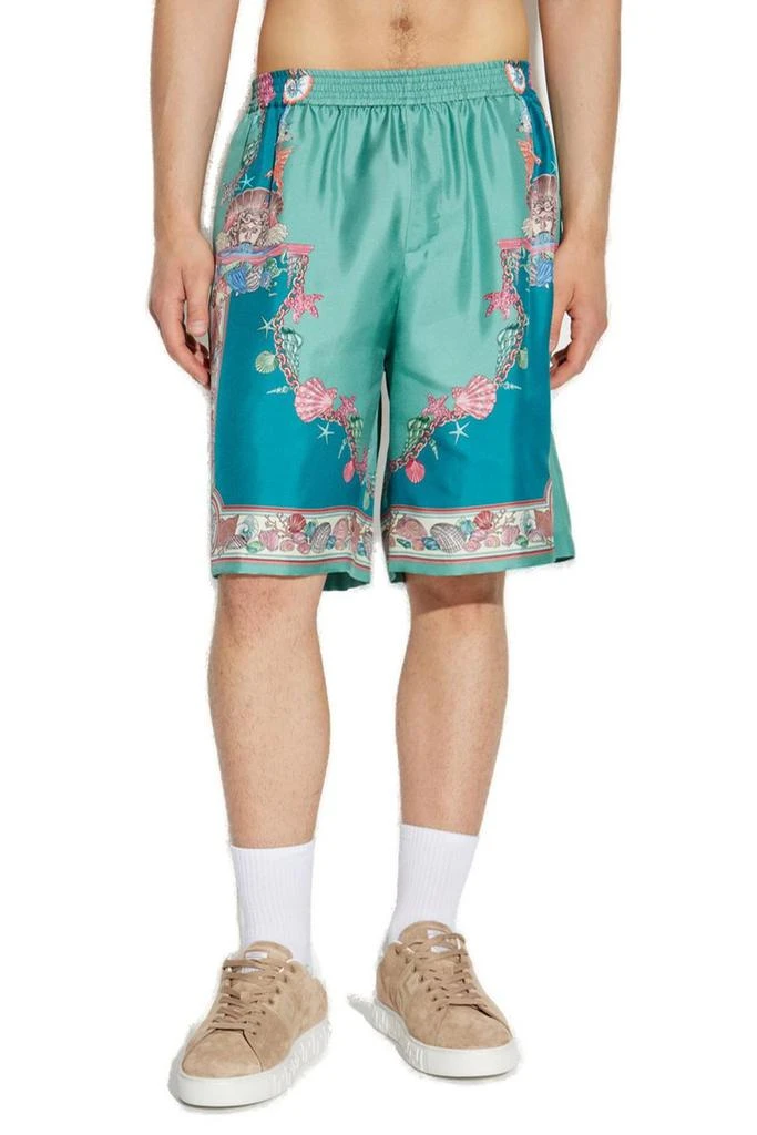 Versace Versace Coral Theatre Printed Elastic-Waist Shorts 2