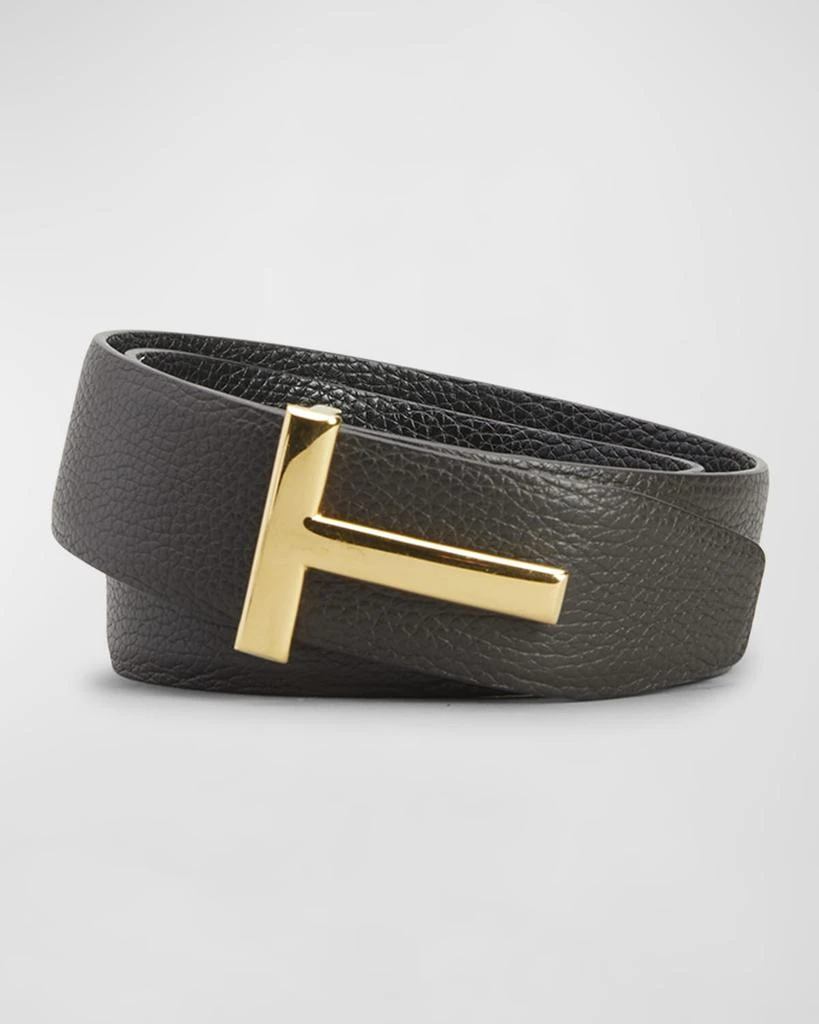 Tom Ford Men's Signature T Reversible Leather Belt 1