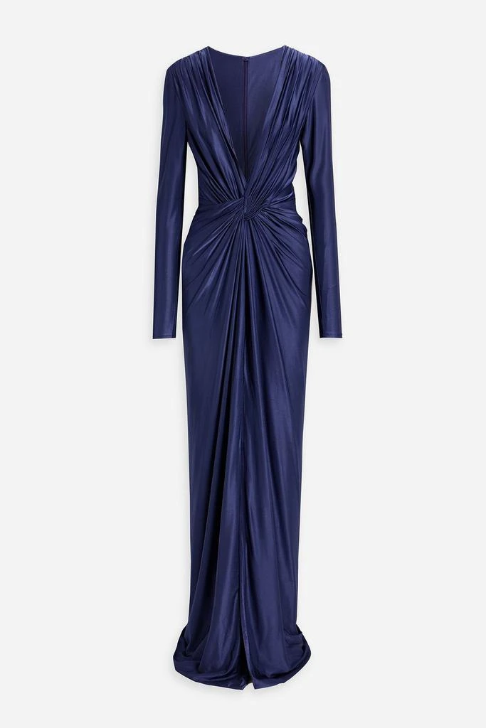 COSTARELLOS Twist-front satin-jersey gown 1