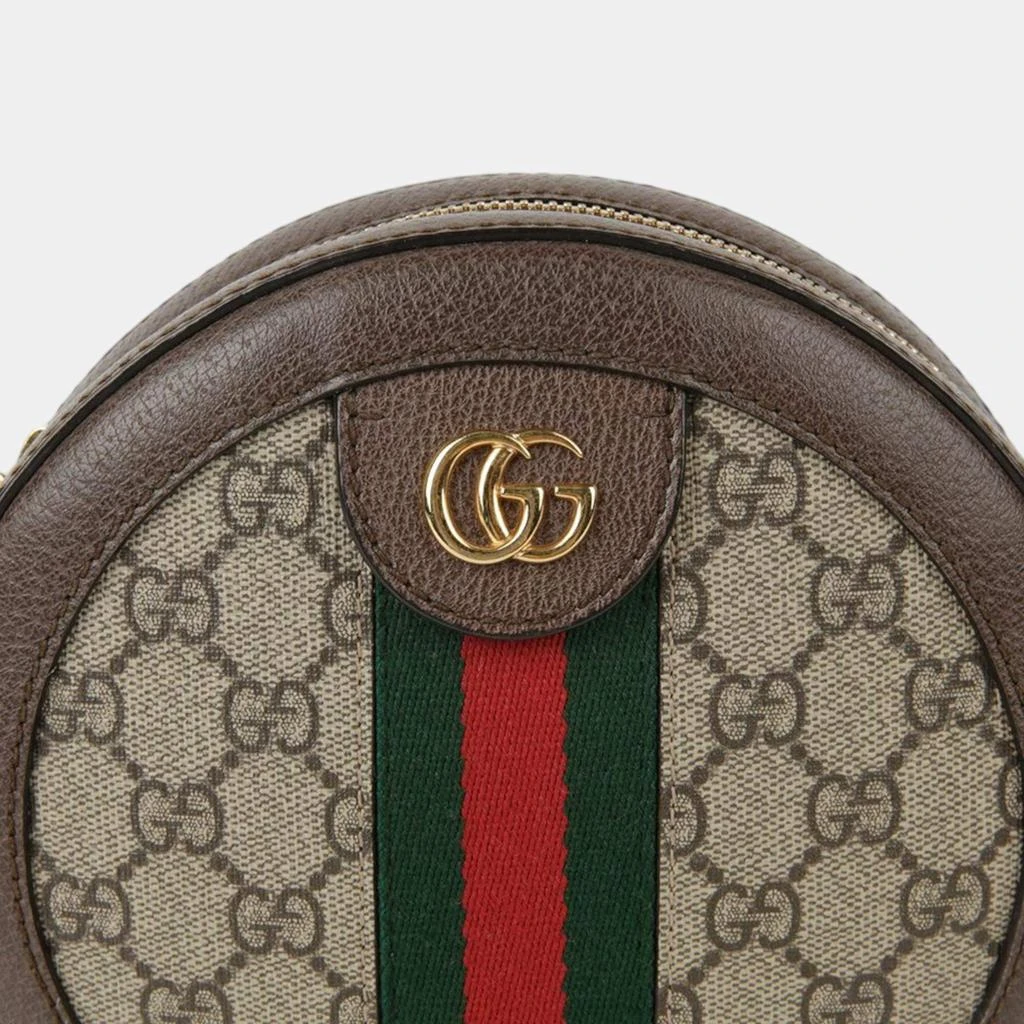 Gucci Gucci Brown GG Supreme Monogram Web Mini Ophidia Round Shoulder Bag 5