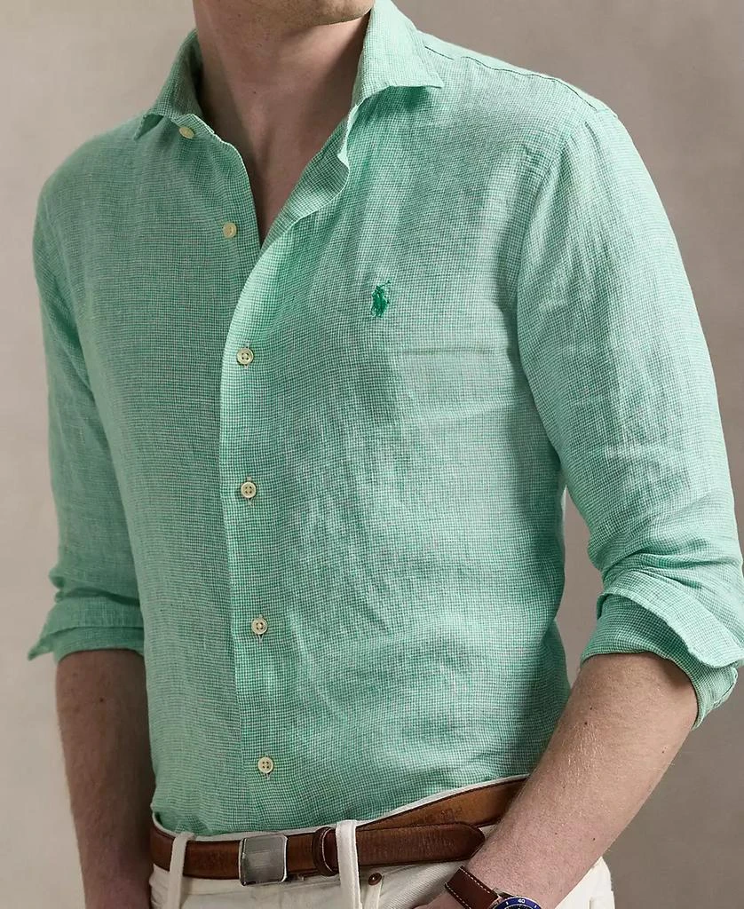 Ralph Lauren Men's Classic-Fit Houndstooth Linen Shirt 3