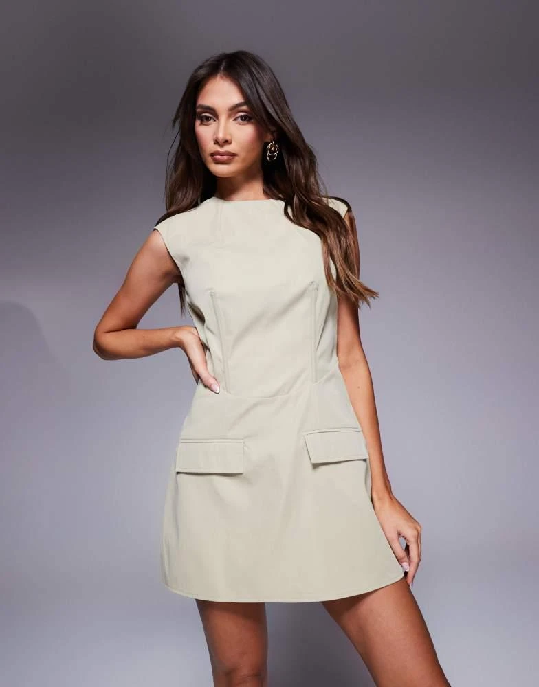 beige mini dress women Venus Mini Dress
