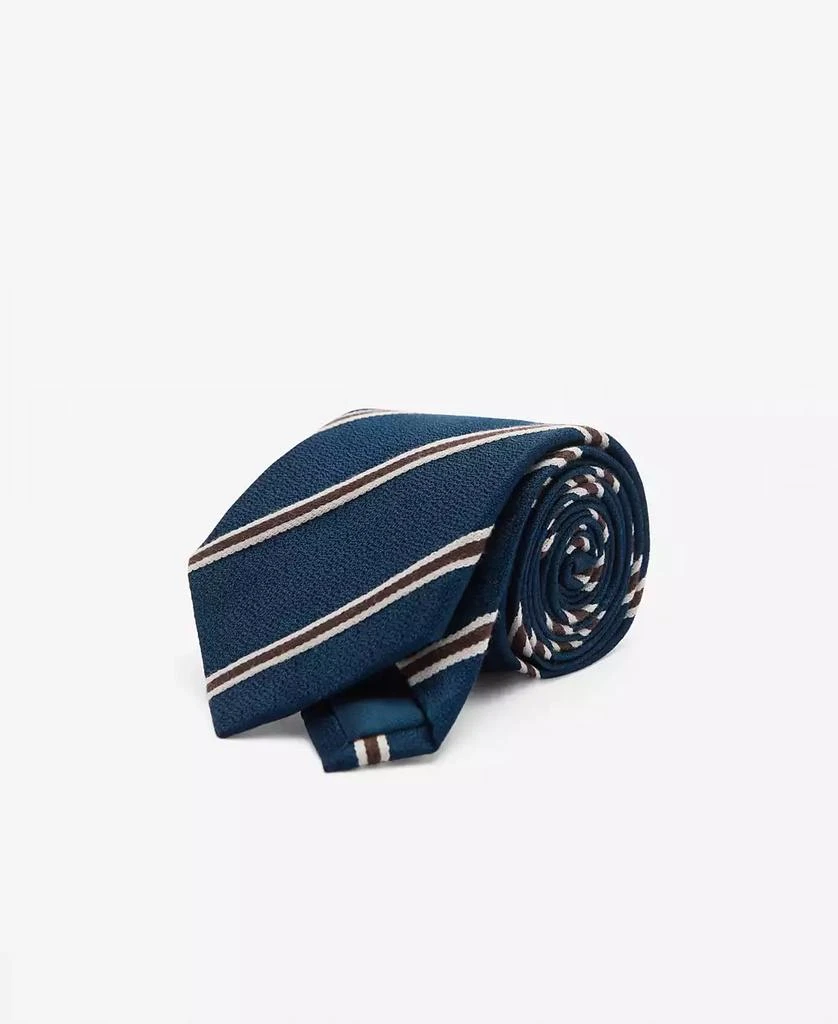 Mango Men's Striped Silk Cotton Tie 2