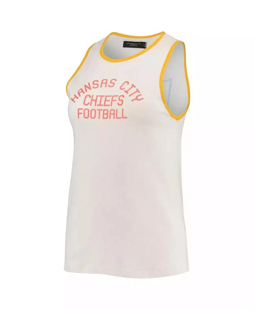 Junk Food Women's White and Gold Kansas City Chiefs Throwback Pop Binding Scoop Neck Tank Top 2