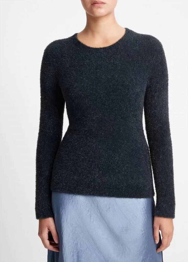 Vince Lurex Eyelash Pullover Sweater In Obsidian Black 1