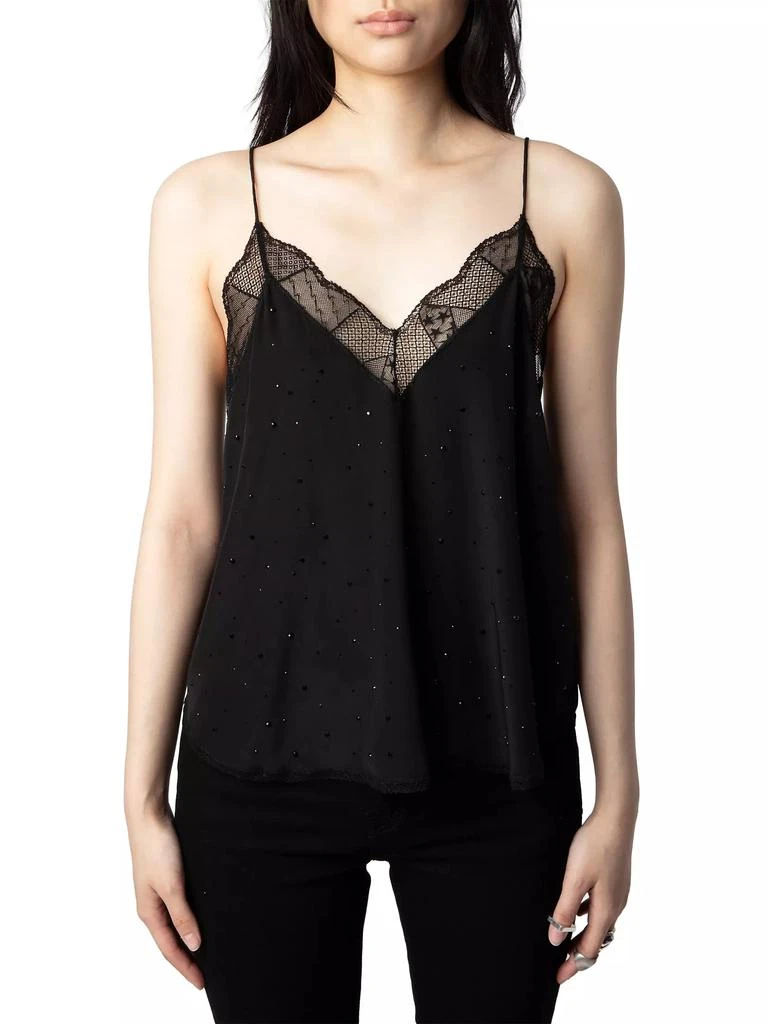 ZADIG & VOLTAIRE Christy Crystal & Silk Camisole 3