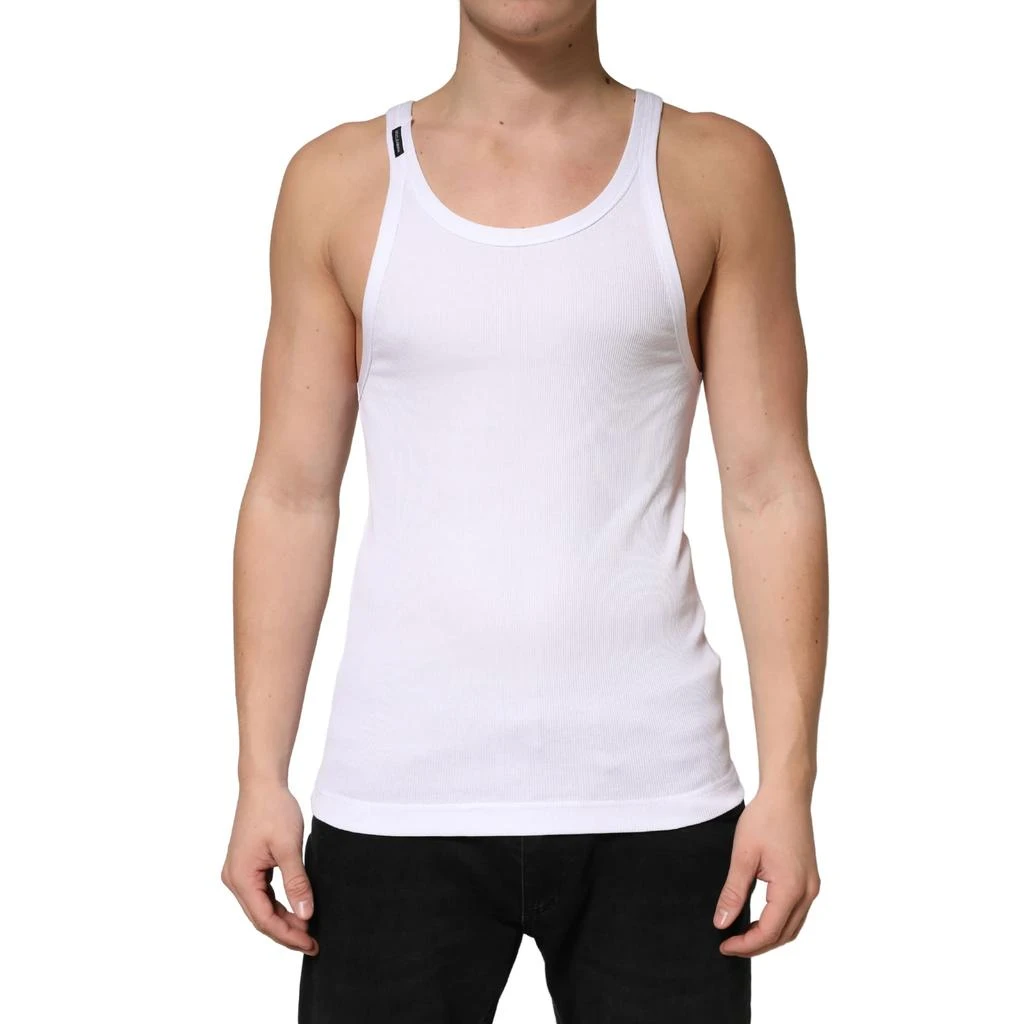 Dolce 
Gabbana Ribbed Cotton Sleeveless Tank Top Men
s T-shirt