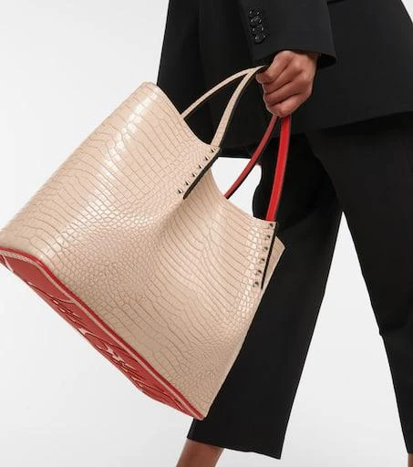Christian Louboutin Cabarock Small croc-effect leather tote 2