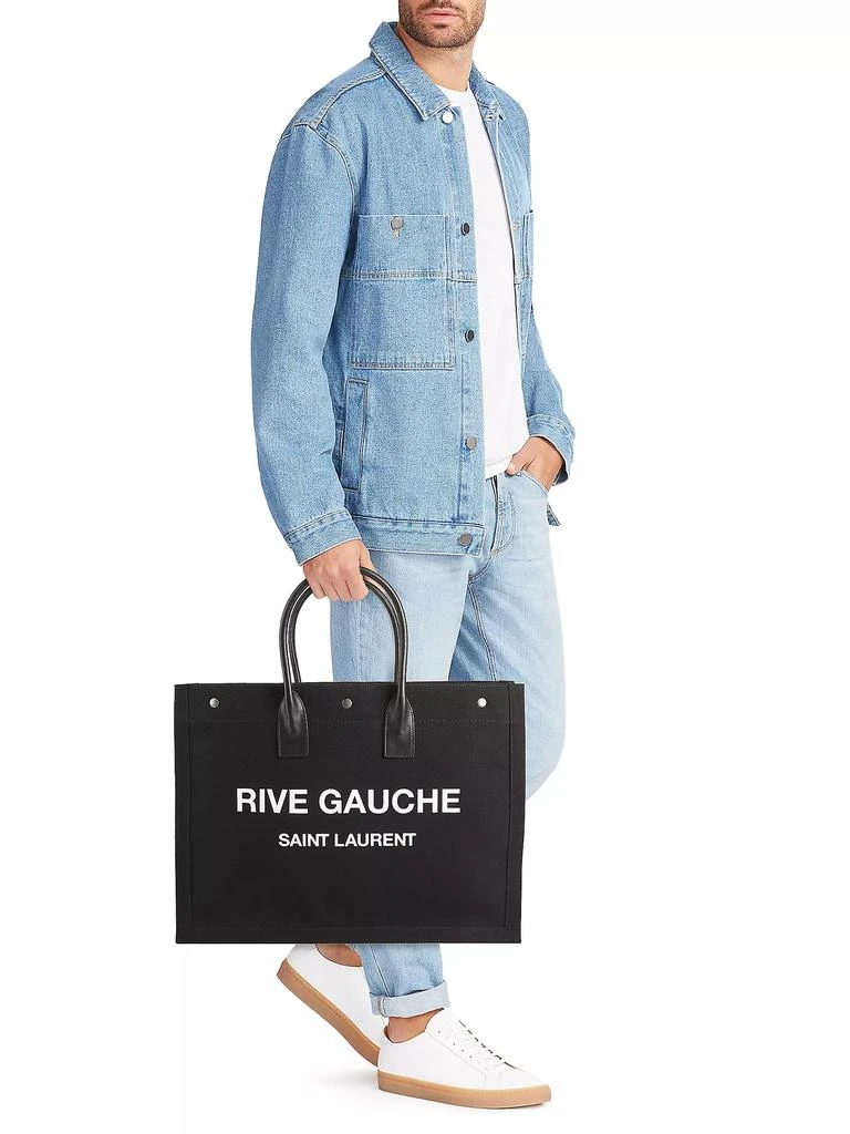 Yves Saint Laurent Rive Gauche Linen Tote 2