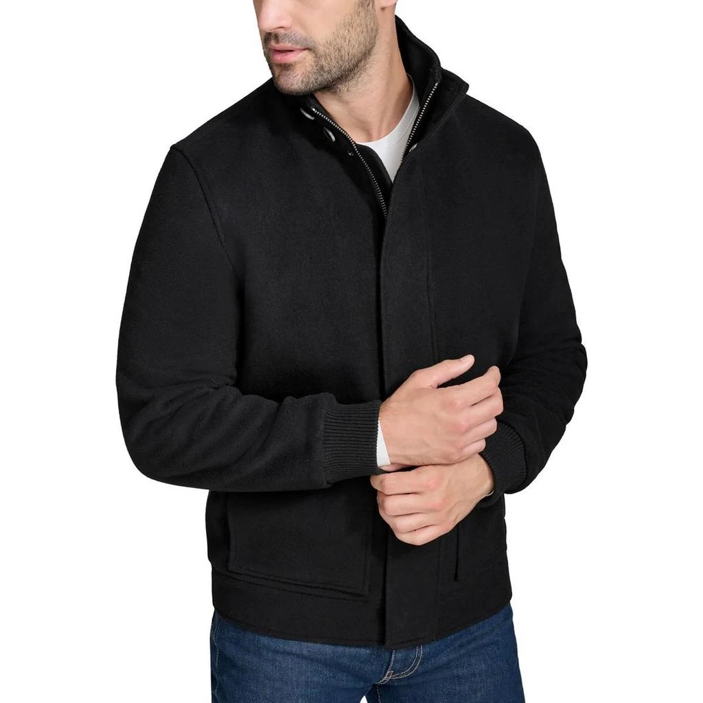 Cole Haan Mens Stand Collar Cold Weather Wool Coat 1