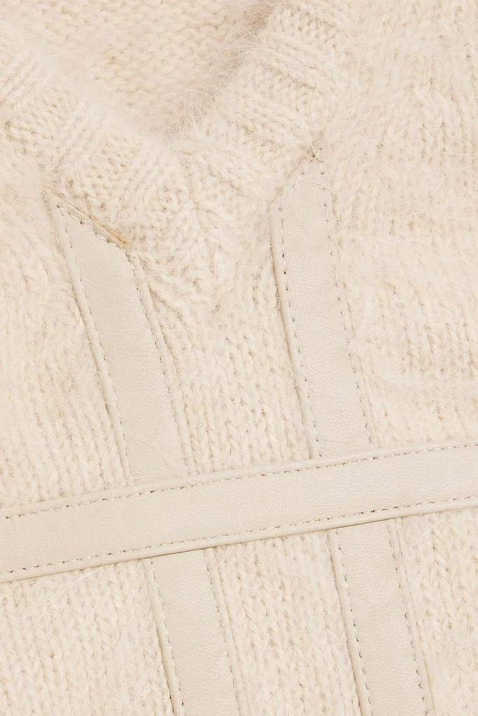 Giuliva Heritage The Petra leather-trimmed angora-blend sweater 4