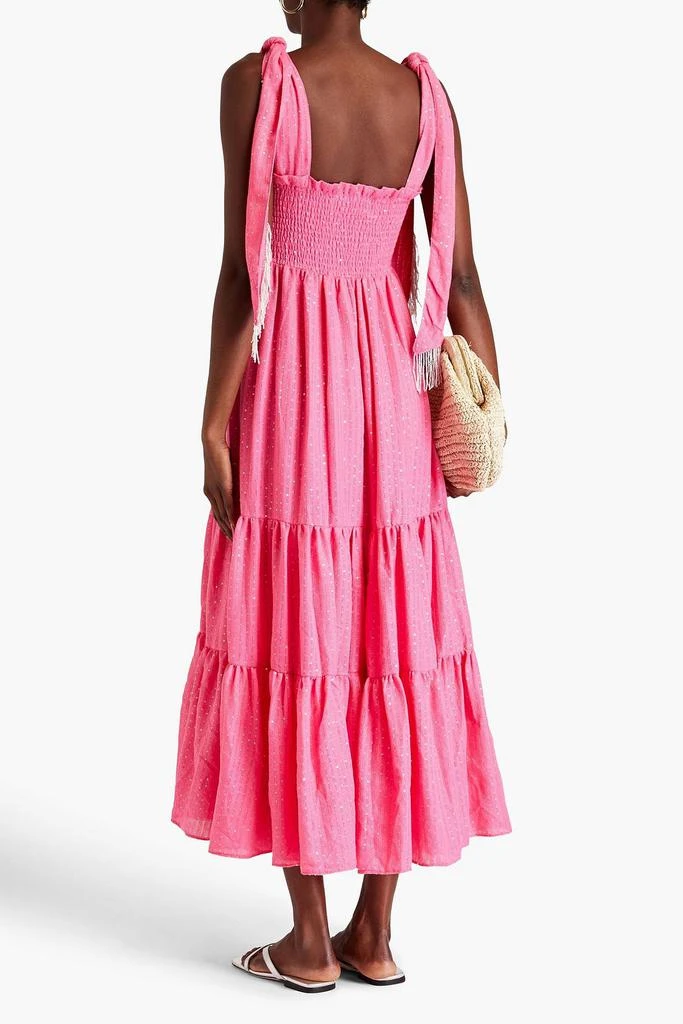 SUNDRESS Jade sequin-embellished tiered jacquard midi dress 3