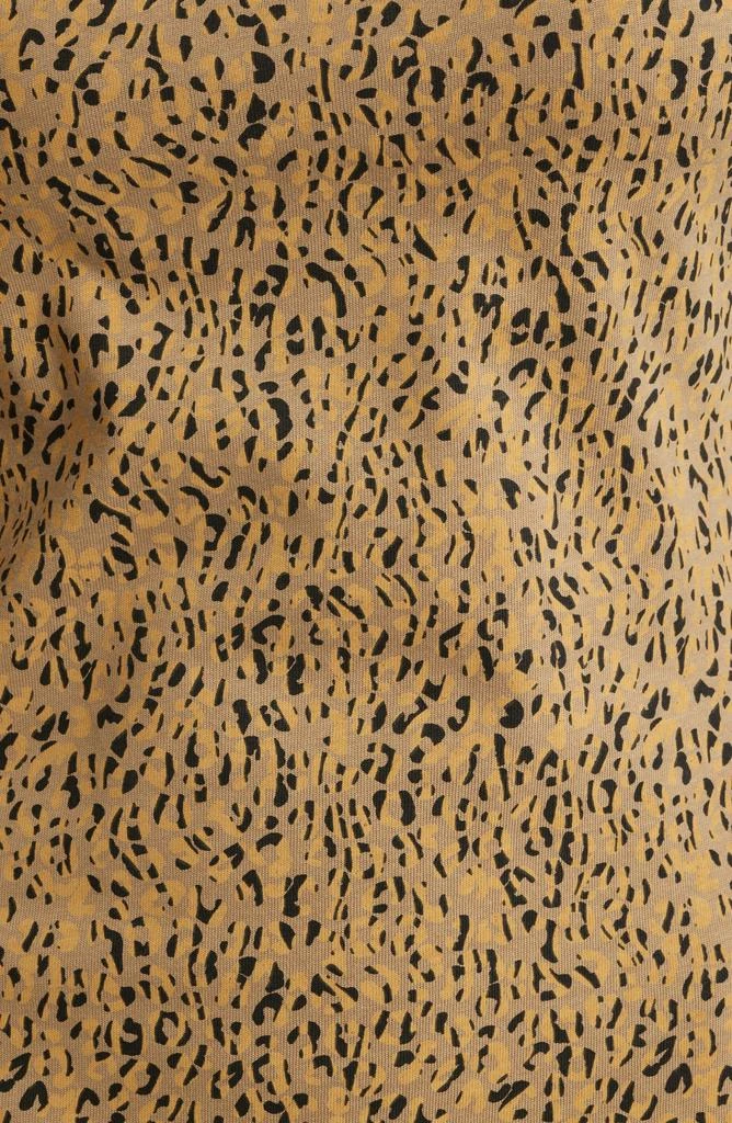 Nation LTD Lyla Abstract Animal Print Long Sleeve Cotton Blend Knit Dress 6