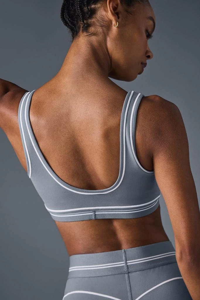 Alo Airbrush Heart Throb Bra - Steel Grey/White 2