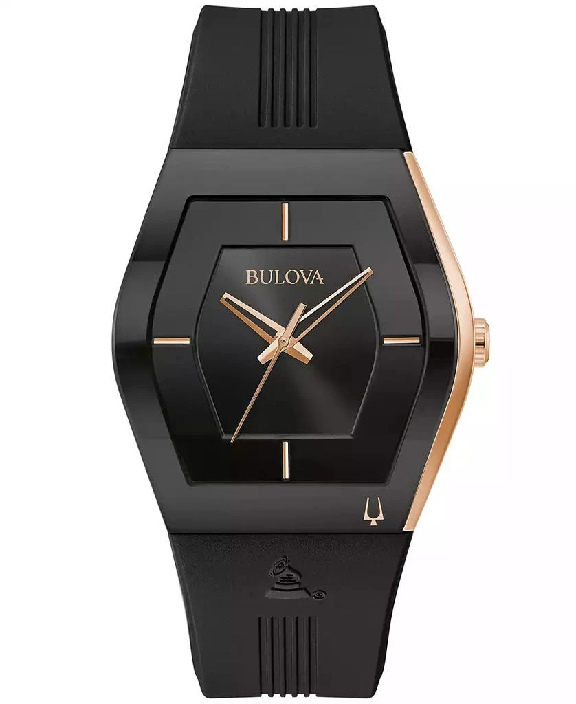 Bulova Men
s Latin Grammy Black Silicone Strap Watch 40.5mm 1