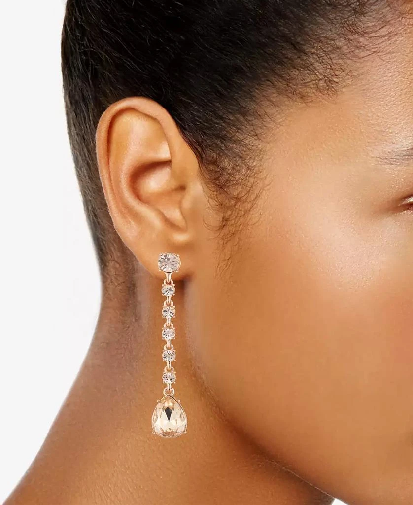 Givenchy Rose Gold-Tone Round & Pear-Shape Crystal Linear Drop Earrings 2
