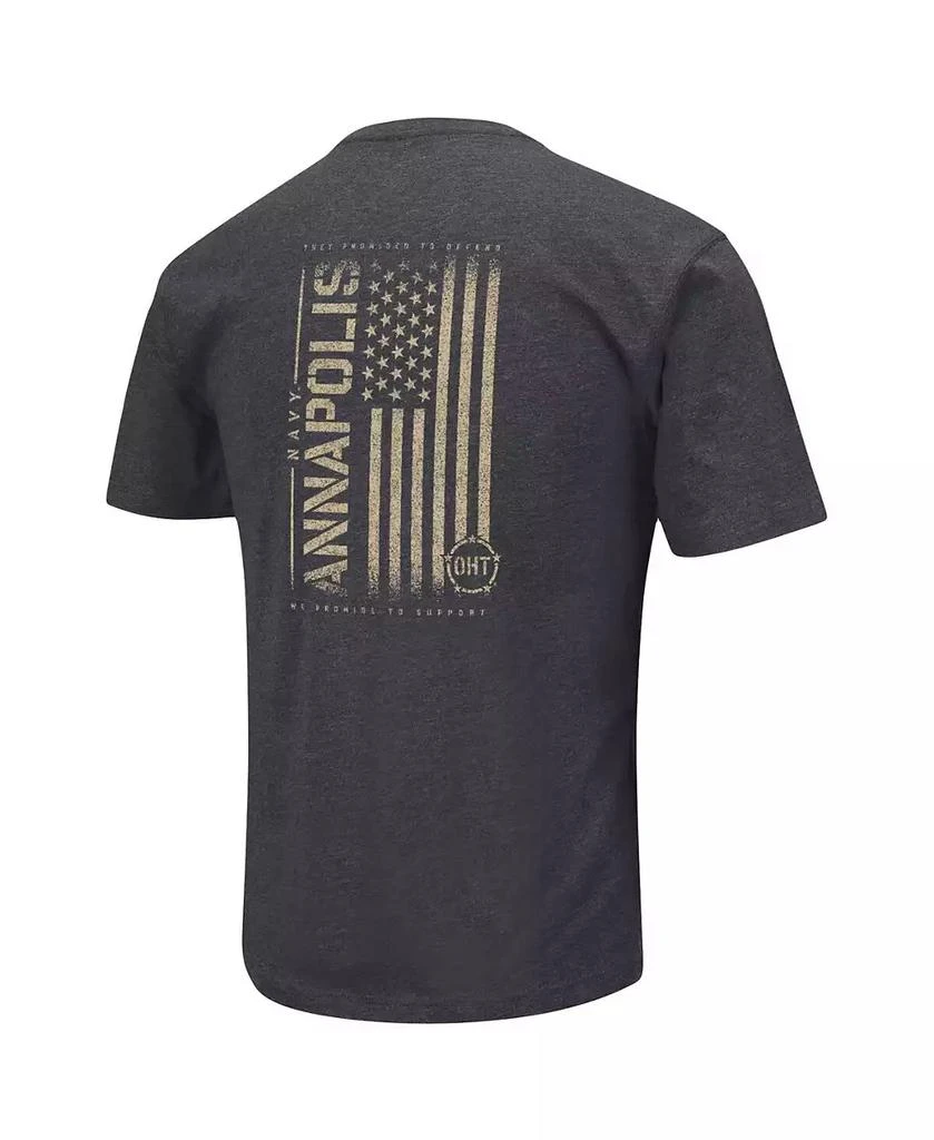 Colosseum Men's Heather Black Navy Midshipmen Big and Tall OHT Military-Inspired Appreciation Playbook T-shirt 4