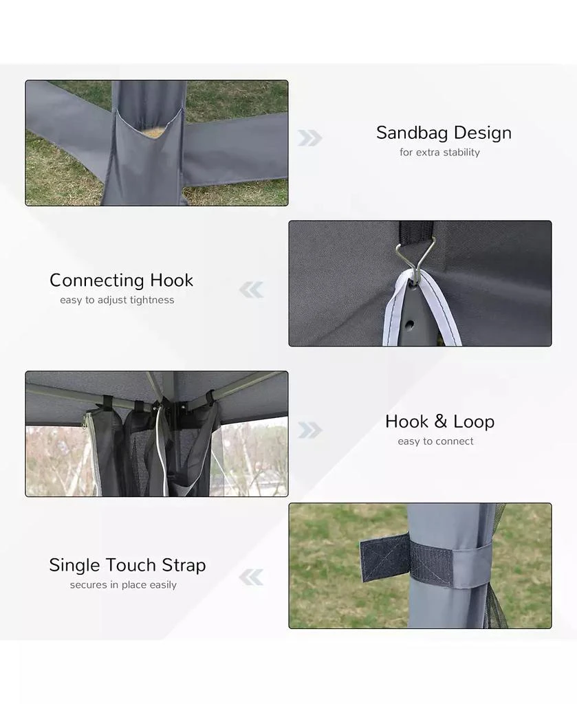 Outsunny 13
x 13
Pop Up Hexagonal Canopy Tent w/ Mesh Sidewalls, 7