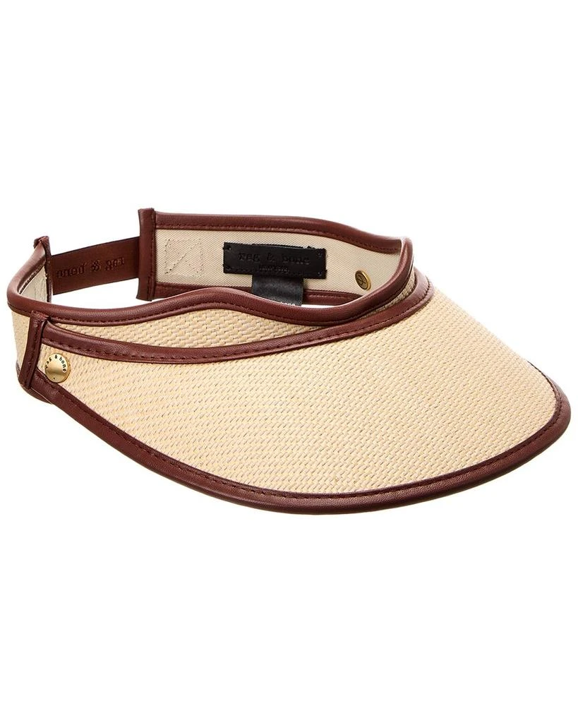 Rag & Bone Leather Trimmed Straw Visor Rag & Bone Leather Trimmed Straw Visor main image 2