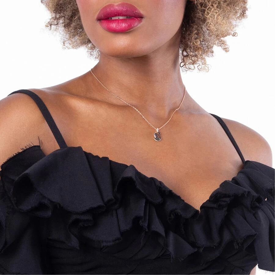 Swarovski Small Black Swan Pendant Necklace 2