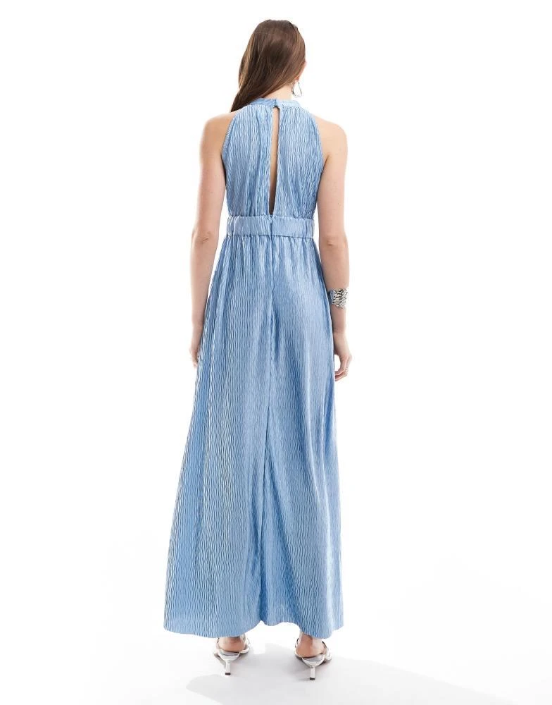 Y.A.S. YAS halterneck maxi dress in alaskan blue - MBLUE 3