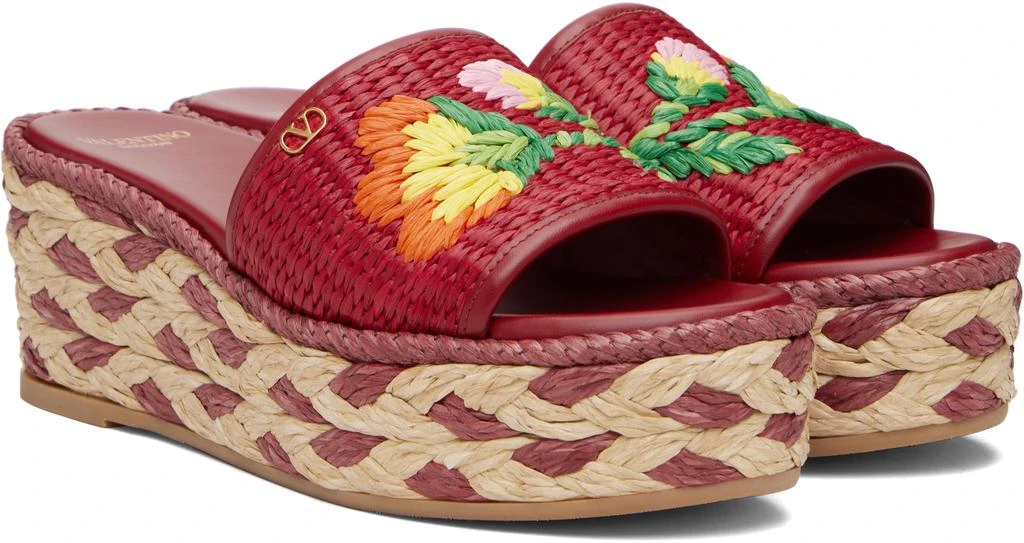 Valentino Red Slide Espadrillas Sandals 4