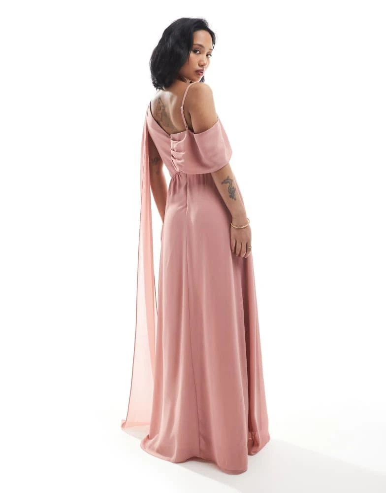 chinese dress ladies Adoria Sequin Cut Out Maxi Dress / Pale Pink | Meshki main image 1