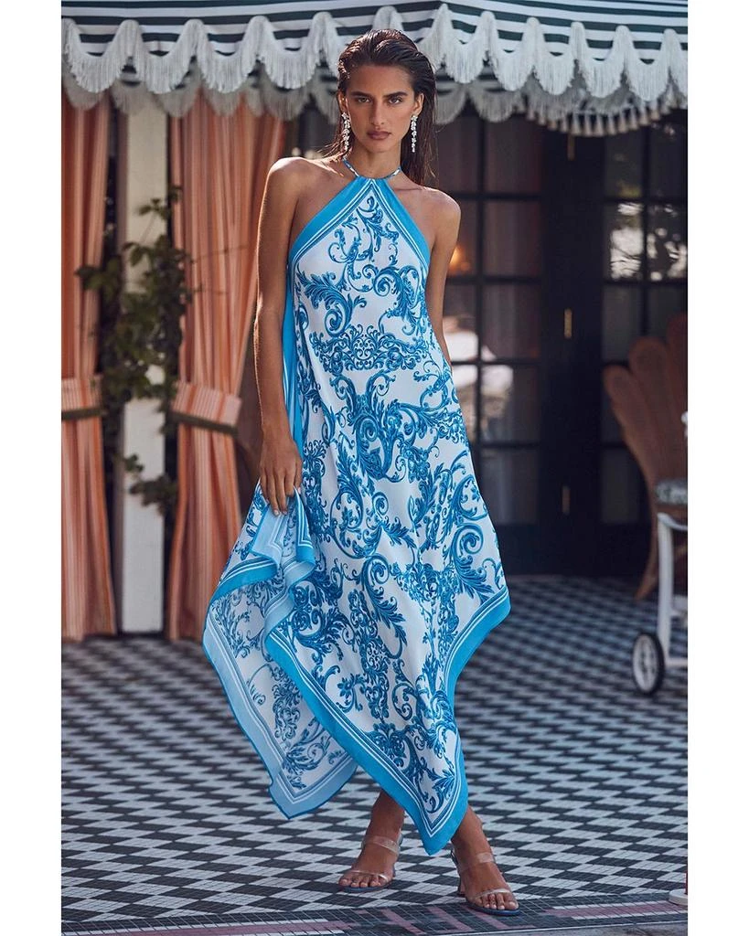 L'Agence Elise Baroque Halter Dress Swim Cover-Up 2