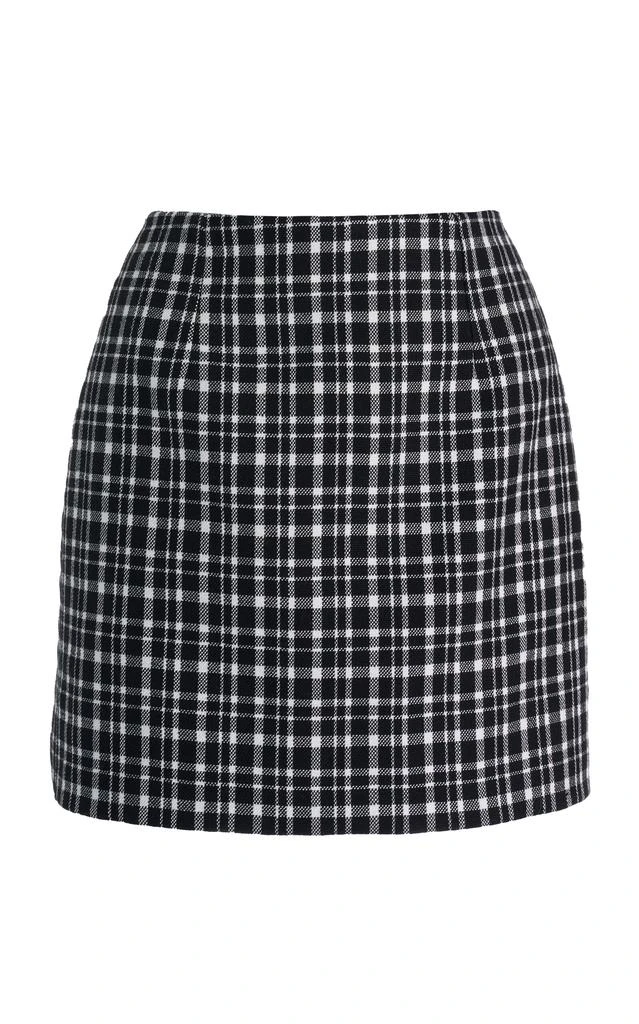 Carolina Herrera Carolina Herrera - Plaid Wool-Blend Mini Skirt - Black/white - US 0 - Moda Operandi 1