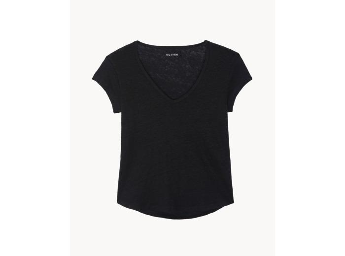 Kujten T-Shirt Kaly T-Shirt Col V Manches Courtes Lin