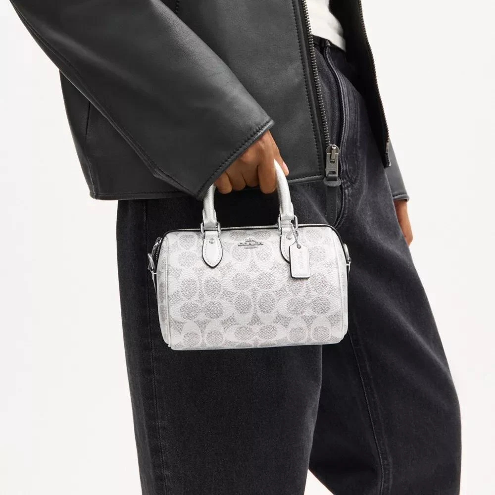 Coach Boxed Mini Rowan Crossbody Bag And Mirror Bag Charm Set In Signature Canvas 7