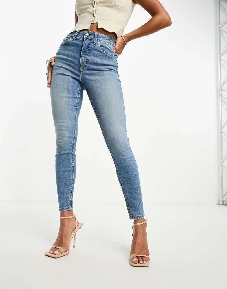 ASOS ASOS DESIGN Petite ultimate skinny jeans in mid blue 5