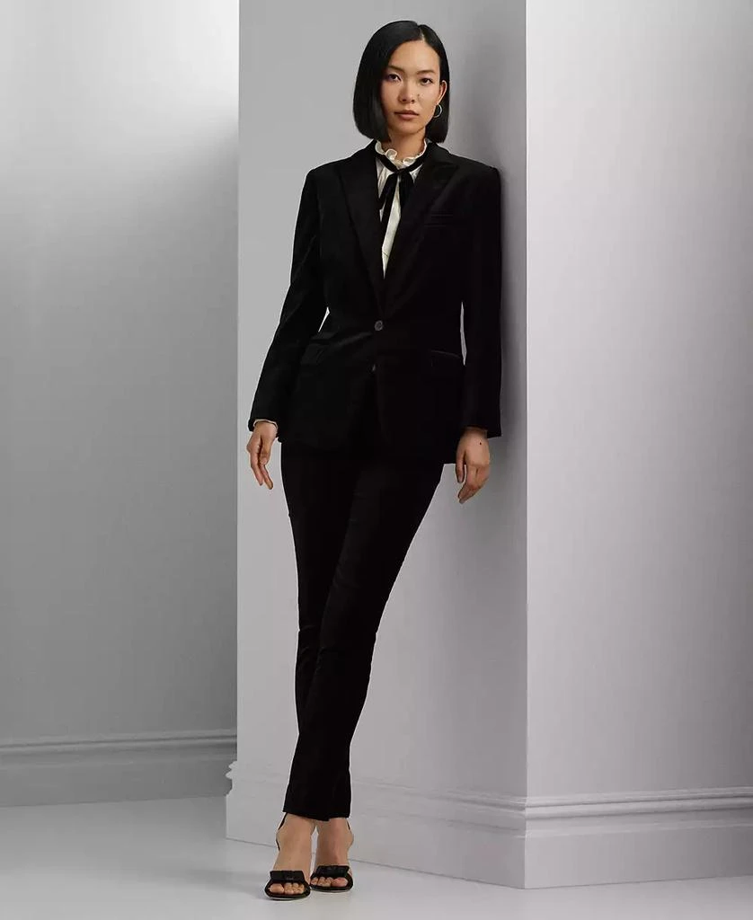 Ralph Lauren Women's Stretch Velvet Blazer, Regular & Petite 4