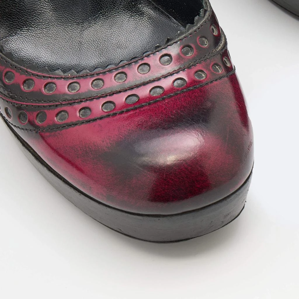 Gucci Gucci Black/Red Two-Tone Brogue Leather Platform Pumps Size 40.5 7